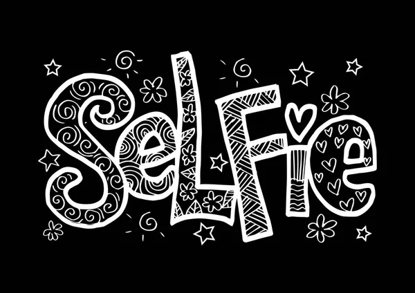 Selfie Hand Lettering Decorative — Stock Photo, Image