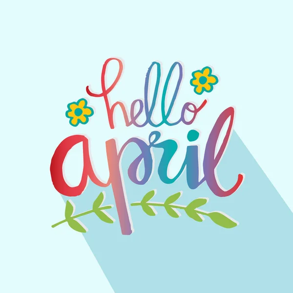 Hello April Hand Lettering Calligraphy — Stock Photo, Image