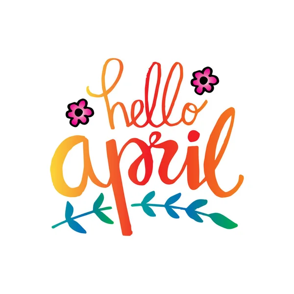 Hallo April Handschrift Kalligrafie — Stockfoto