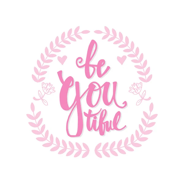 You Tiful Beauty Hand Drawn Greetings Lettering — Stock Photo, Image