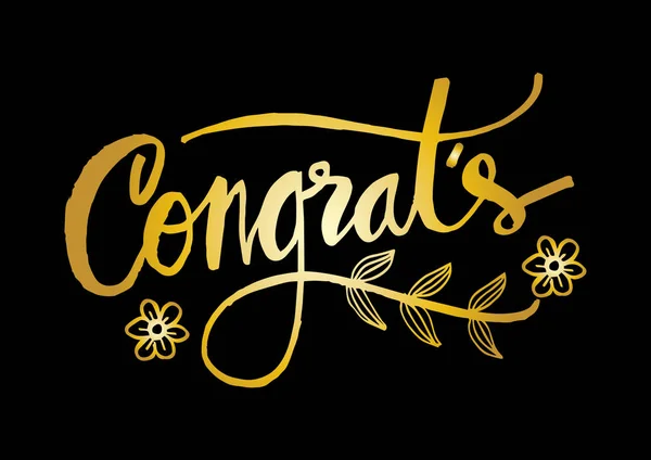 Congratulations card. Hand lettering calligraphy.