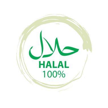 Soyut damga Helal etiket illüstrasyon