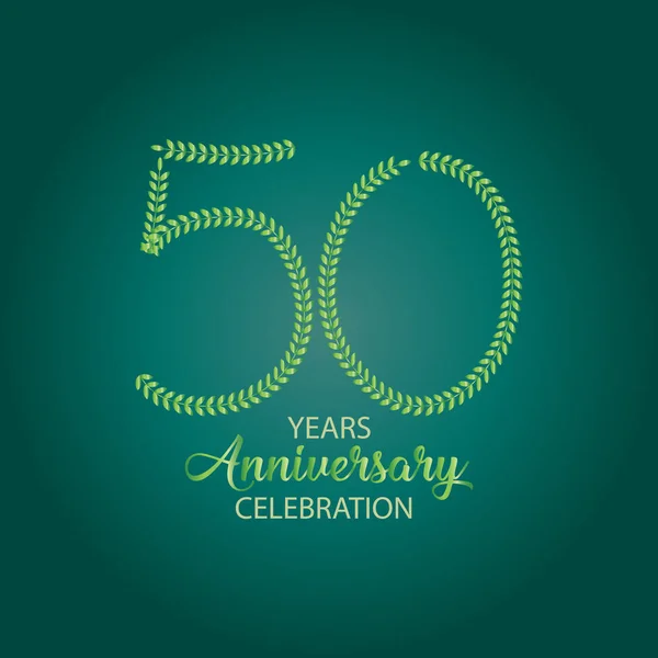 Vijftigste Verjaardag Logo Achtergrond — Stockfoto