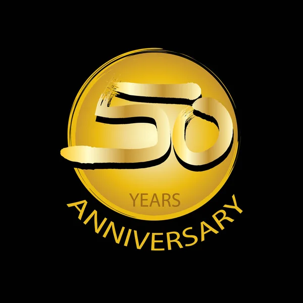 Logotipo Oro Del Cincuenta Aniversario — Foto de Stock