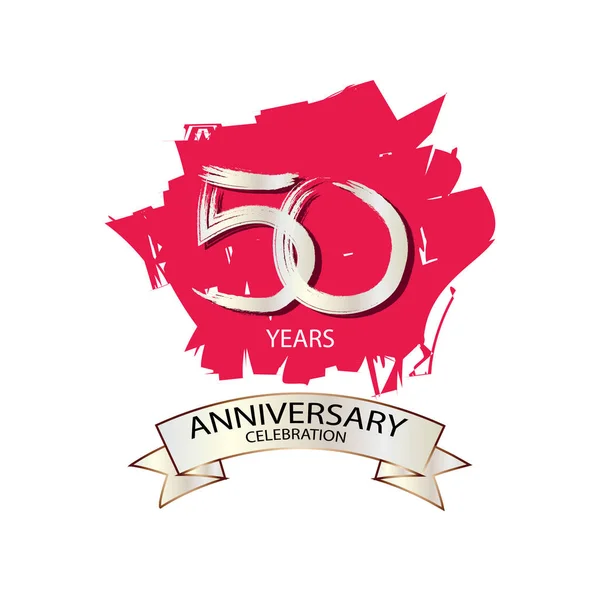 Gyllene Femtionde Årsdagen Logotyp — Stockfoto