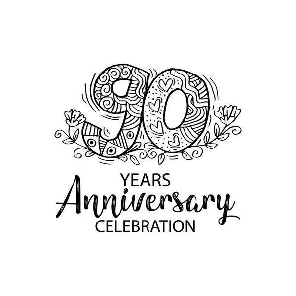 90Th Aniversário Logotipo Celebração — Fotografia de Stock