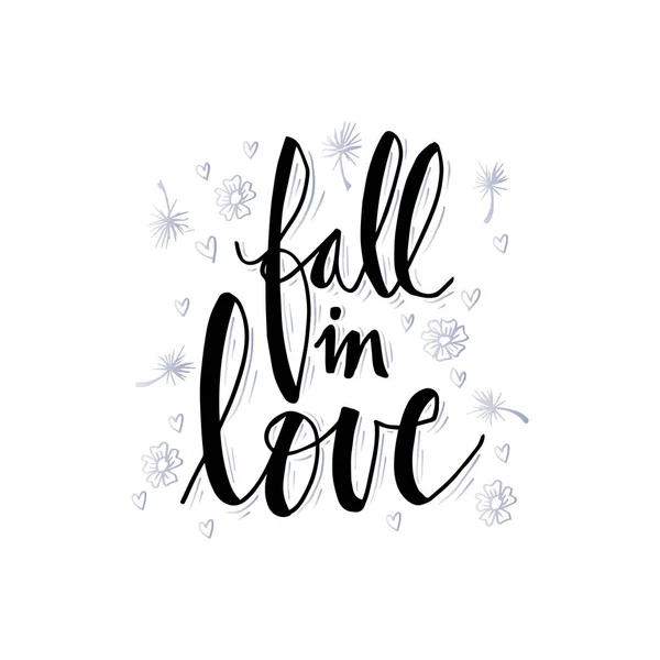Fall in love hand lettering