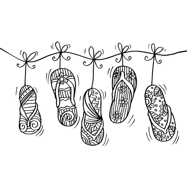 Sketchy Van Slippers Hangende — Stockfoto