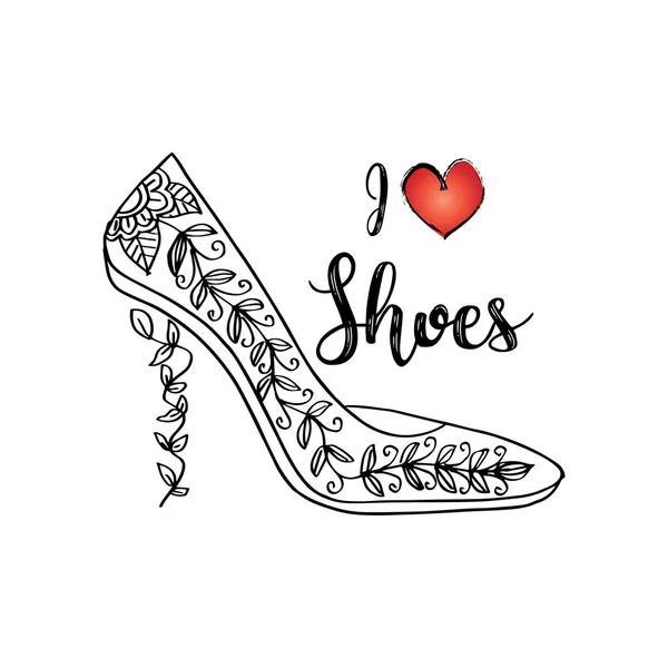 Ich Liebe Schuhe Poster Illustration — Stockfoto