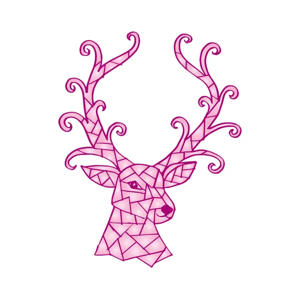 鹿頭の幾何学的抽象 — ストック写真