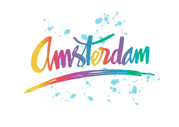 Amsterdam Caligrafia Lettering Mão — Fotografia de Stock