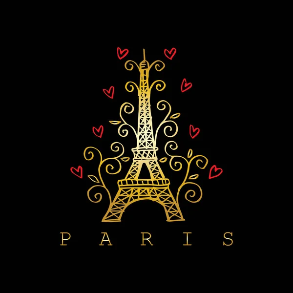 Eiffel Tower Ręka Ilustracja — Zdjęcie stockowe