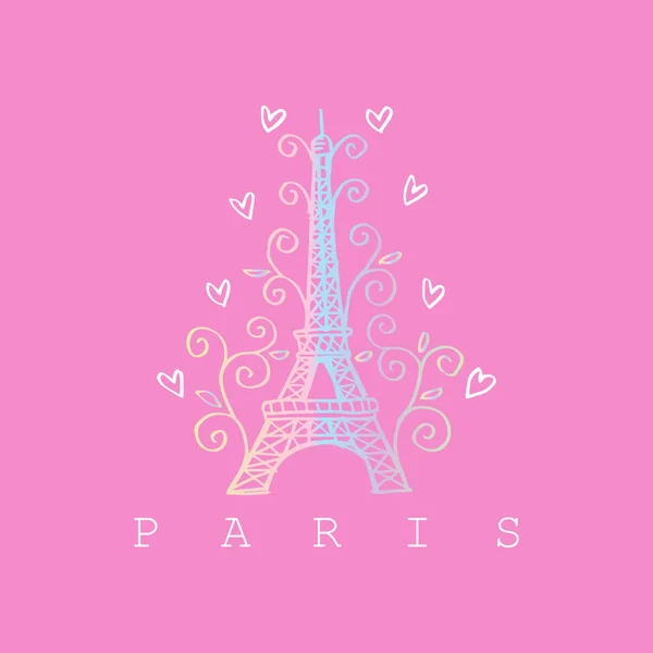 Illustration Dessin Main Tour Eiffel — Photo