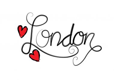 Londra. El şehir adı yazılı. El yazı hat.