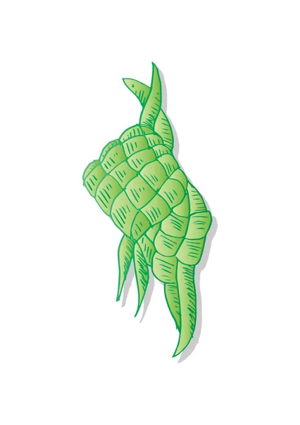 Szkic Ketupat Indonezyjski Żywności — Zdjęcie stockowe