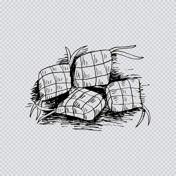 Sketchy Ketupat Indonesian Food — Stock Photo, Image