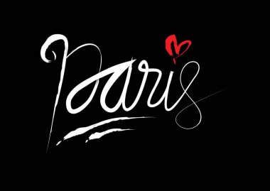 Paris el yazısı şehir adı. El-harflerle hat.
