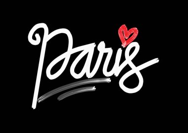 Paris el yazısı şehir adı. El-harflerle hat.