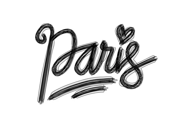 Paris Handwritten City Name Hand Lettering Calligraphy — Stock Photo, Image