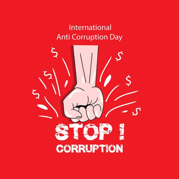 Міжнародний День Боротьби Корупцією Постерна Концепція — стоковий вектор