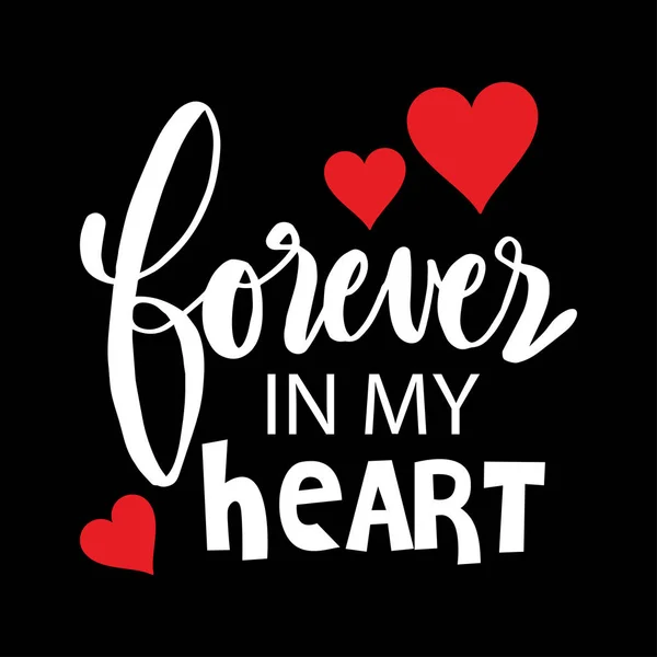 Forever Heart Hand Lettering Calligraphy — Stock Vector