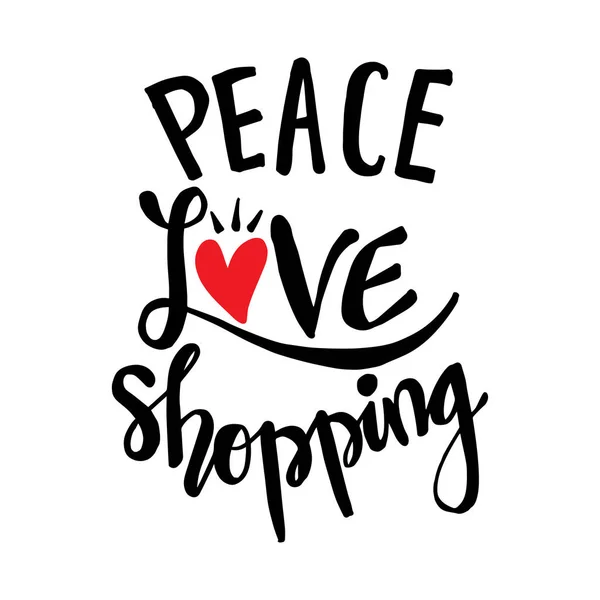 Paz Amor Compras Afiche Cotización Motivacional — Vector de stock
