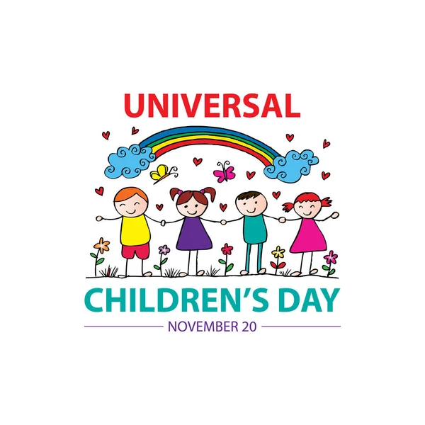 Abstrakte Lustige Kindliche Hintergrund Für Den Kindertag November — Stockvektor