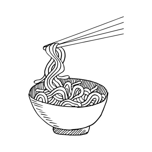 Χέρι Που Doodle Noodle Φόντο — Διανυσματικό Αρχείο