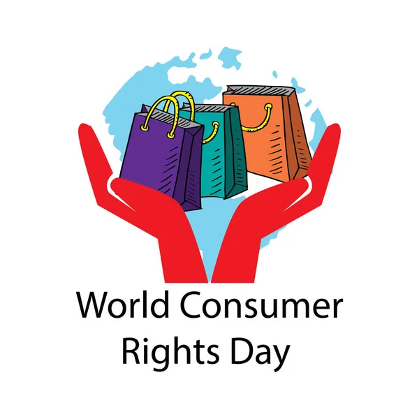 Concept Journée Mondiale Des Droits Des Consommateurs — Image vectorielle
