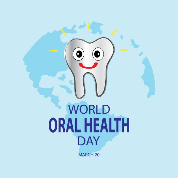 Conceito Dia Mundial Saúde Oral Março —  Vetores de Stock