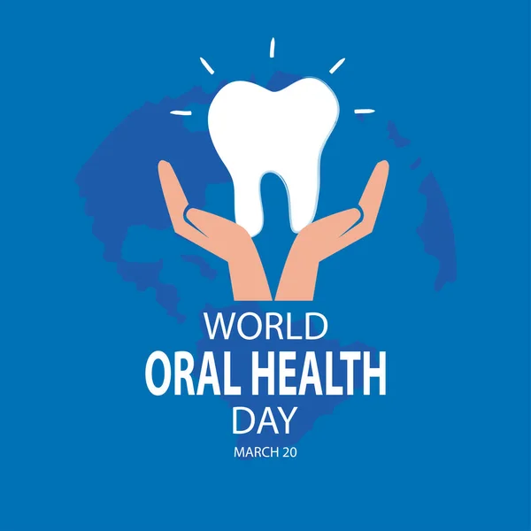 Conceito Dia Mundial Saúde Oral Março —  Vetores de Stock