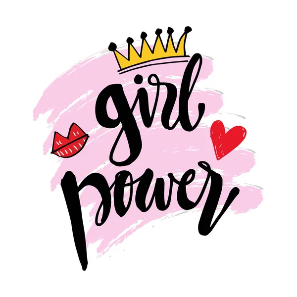 Girl Power Handschrift Kalligrafie — Stockvektor