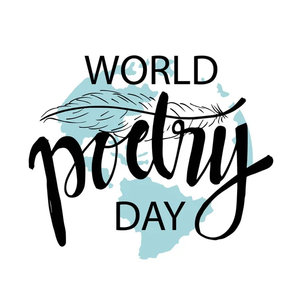 印刷字体书法世界诗歌日 — 图库矢量图片