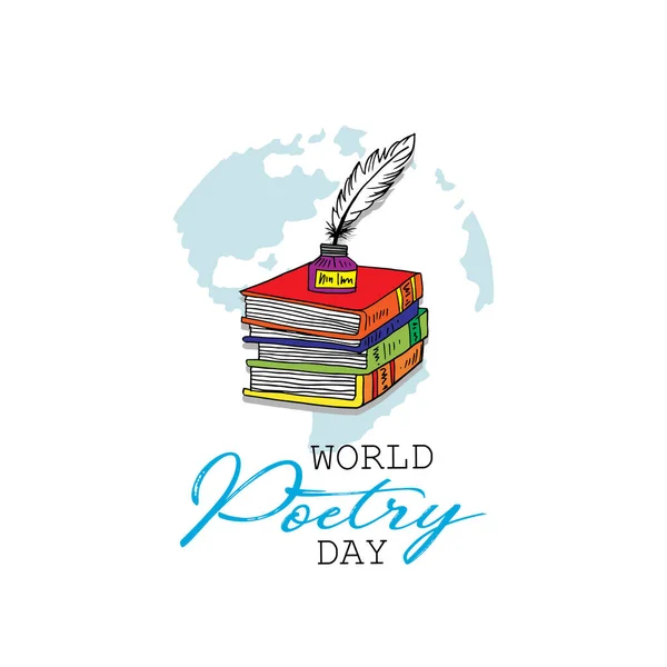 World Poetry Day Concept — Stock Vector