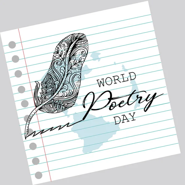 Posterkonzept Zum Welttag Der Poesie — Stockvektor
