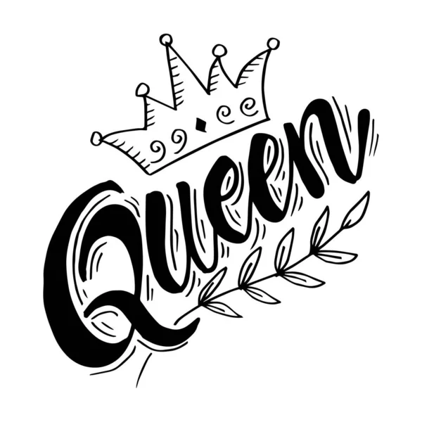 Königinnenwort Mit Krone — Stockvektor