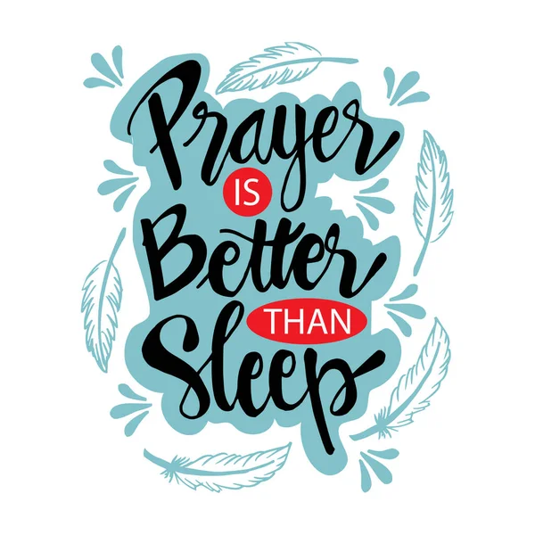 Gebed Beter Dan Slapen Met Letters — Stockvector