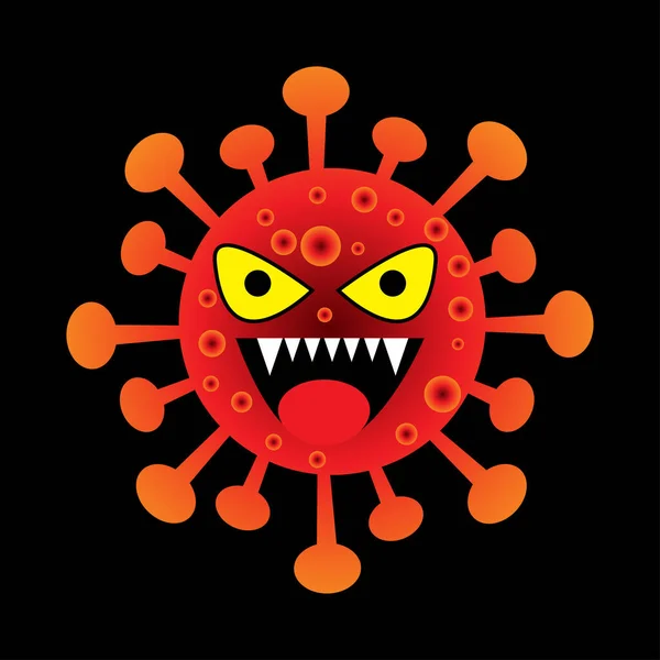 Corona Virus Bacterias Personaje Dibujos Animados — Archivo Imágenes Vectoriales
