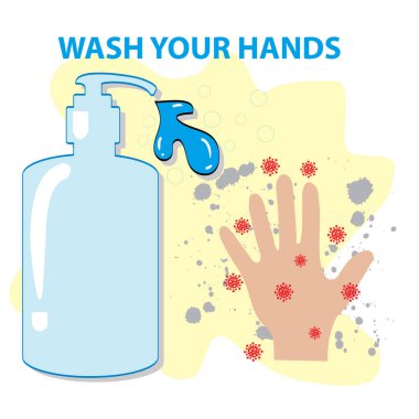Ellerinizi yıkayın konsept tasarımı.