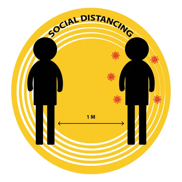 Concepto Distancia Social Mantenga Distancia Metro — Archivo Imágenes Vectoriales