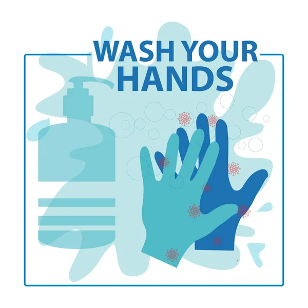 Tvätta Händerna Konceptet Design — Stock vektor