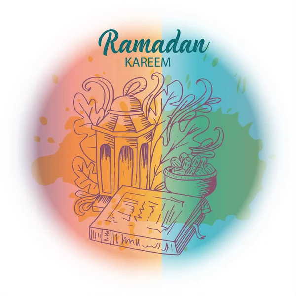 Ramadã Kareem Iftar Festa Celebração — Vetor de Stock