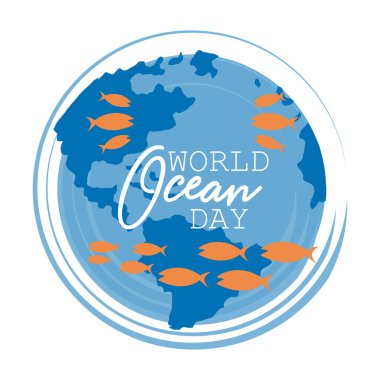 Dünya Okyanus Günü poster konsepti.