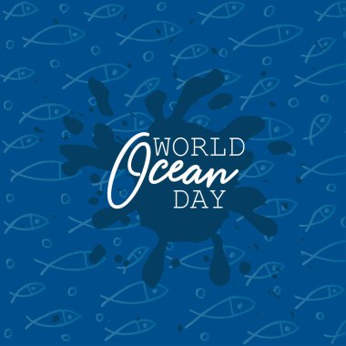 Dünya Okyanus Günü poster konsepti.