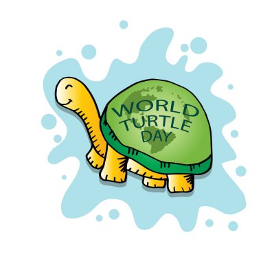 Dünya Kaplumbağa Günü, 23 Mayıs. Poster konsepti.