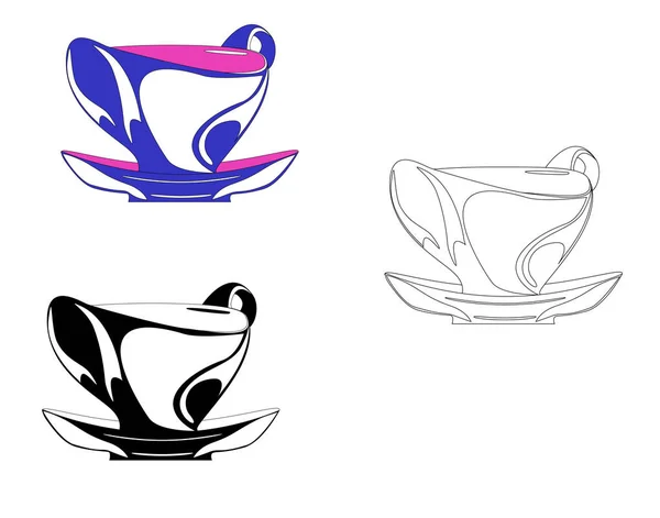 Çay takımı. Modern çay çifti.