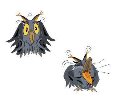 Ulak ve mobil için baykuş çıkartmaları. Daha çok duygu gösteriyor. Bir kitap, evcil hayvan dükkanı, veteriner kliniği, hayvanat bahçesi, kitapçı, anaokulu, okul, tişört ve sweatshirt baskısı.