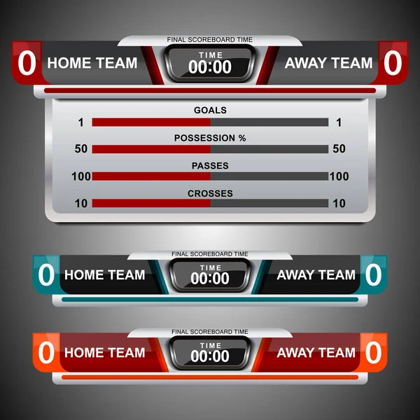 Modelo de esporte de placar para futebol e futebol — Vetor de Stock