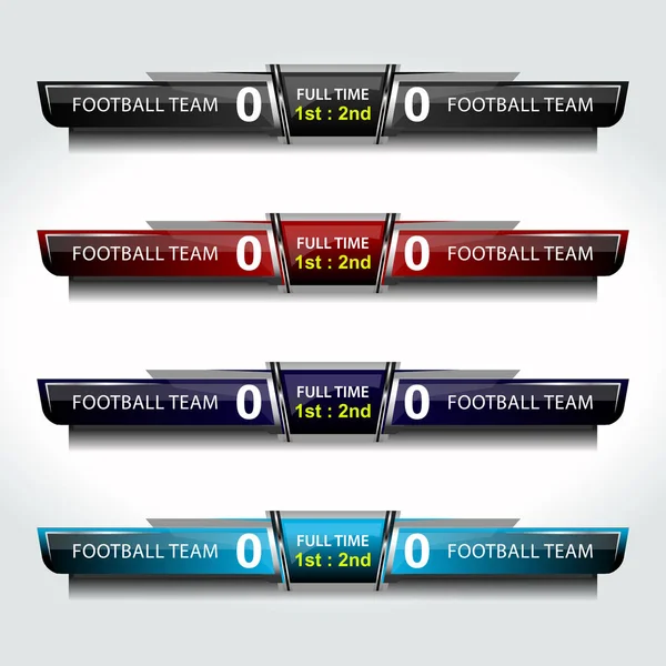 Scoreboard sportovní šablony pro fotbal a fotbal — Stockový vektor