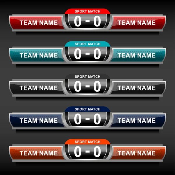 Scoreboard sport template per calcio e calcio — Vettoriale Stock
